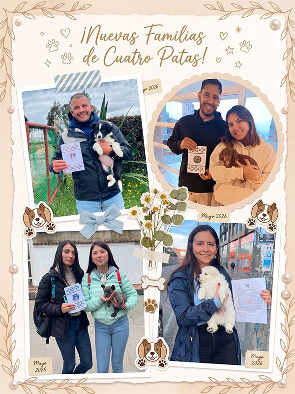 Familia feliz con su cachorro